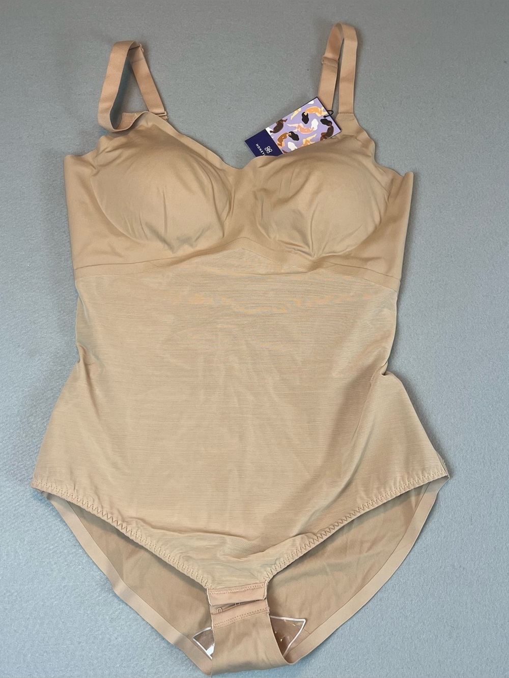 Honeylove Sculpting Bodysuit XL Sand Nude NWT Shapewear Tummy Control Minimalist